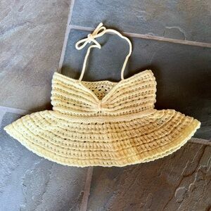 New Pastel Yellow Crochet Top